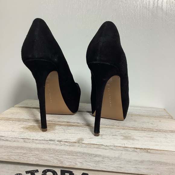Elie Tahari Black Peep Toe Heel - Picture 5 of 6